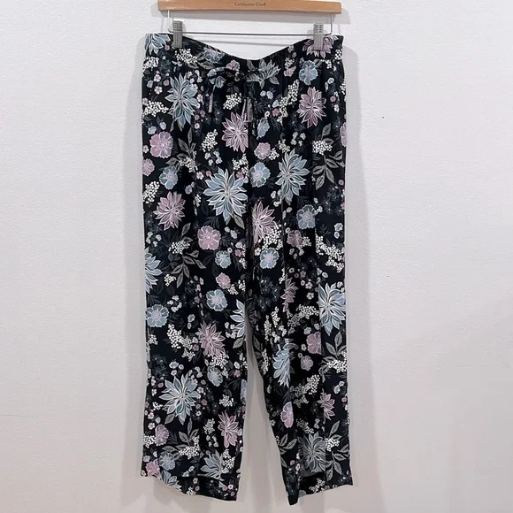 LOFT Floral Wide Leg Ankle Pull- On Pants, Size M, NWOT - Picture 3 of 15